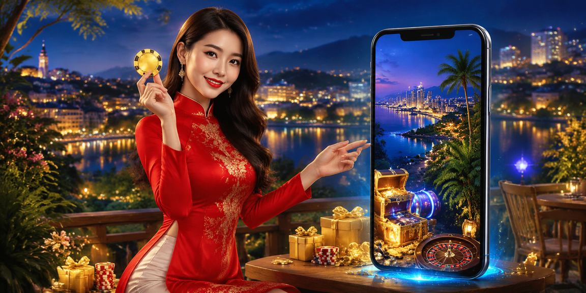 Người dùng Đà Lạt mặc áo dài sử dụng điện thoại xem kèo bóng đá trực tuyến