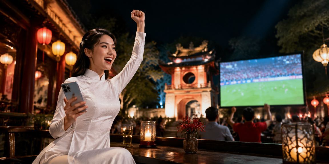 Người dùng Hà Nội mặc áo dài đặt cược casino và thể thao trực tuyến qua điện thoại