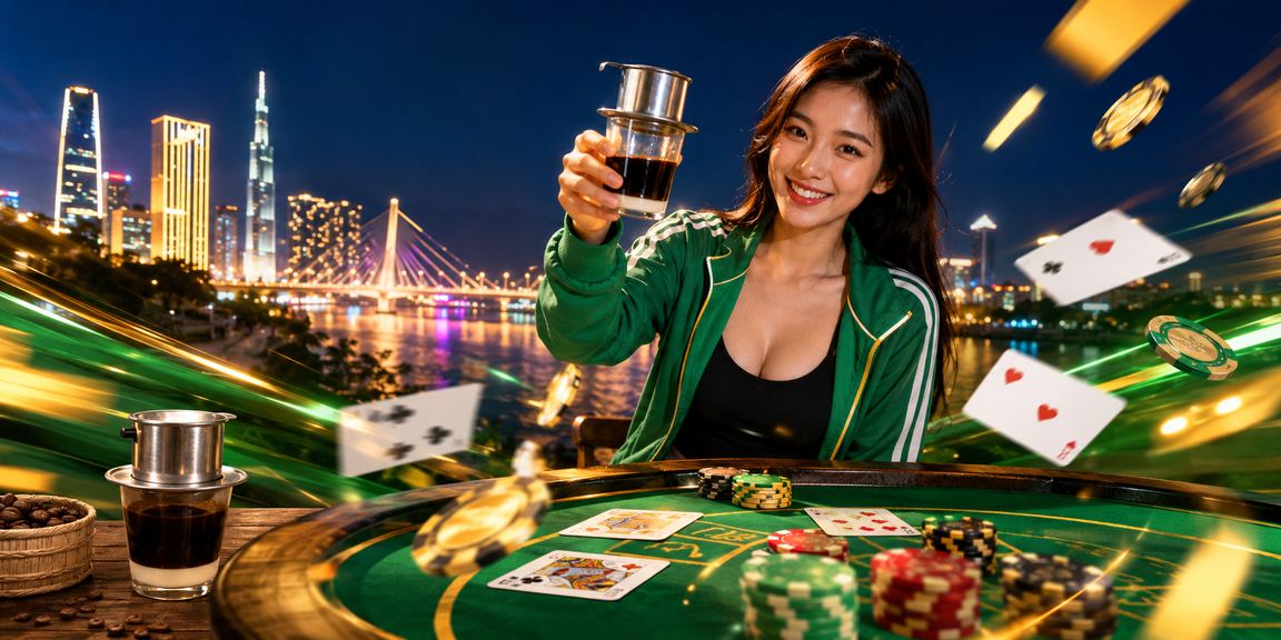 Nhóm bạn tại TP.HCM ngồi cà phê thảo luận kèo bóng đá và casino trực tuyến